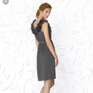 Lela Rose grey chiffon dress